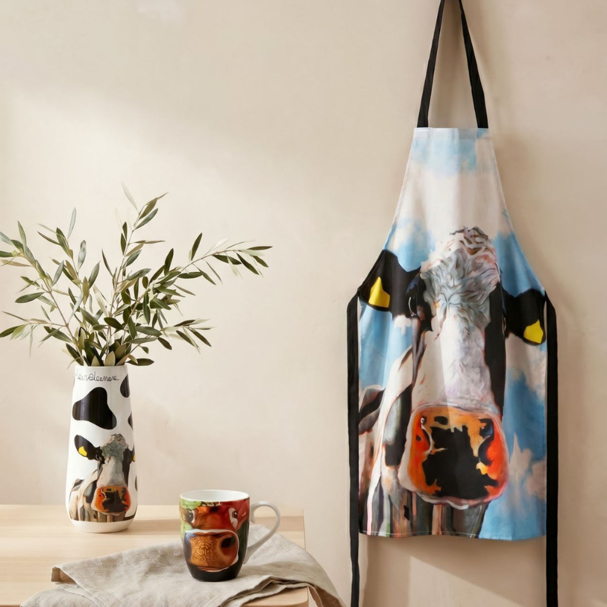 Tinahely Girl is proudly displayed on this apron by Eoin O'Connor.