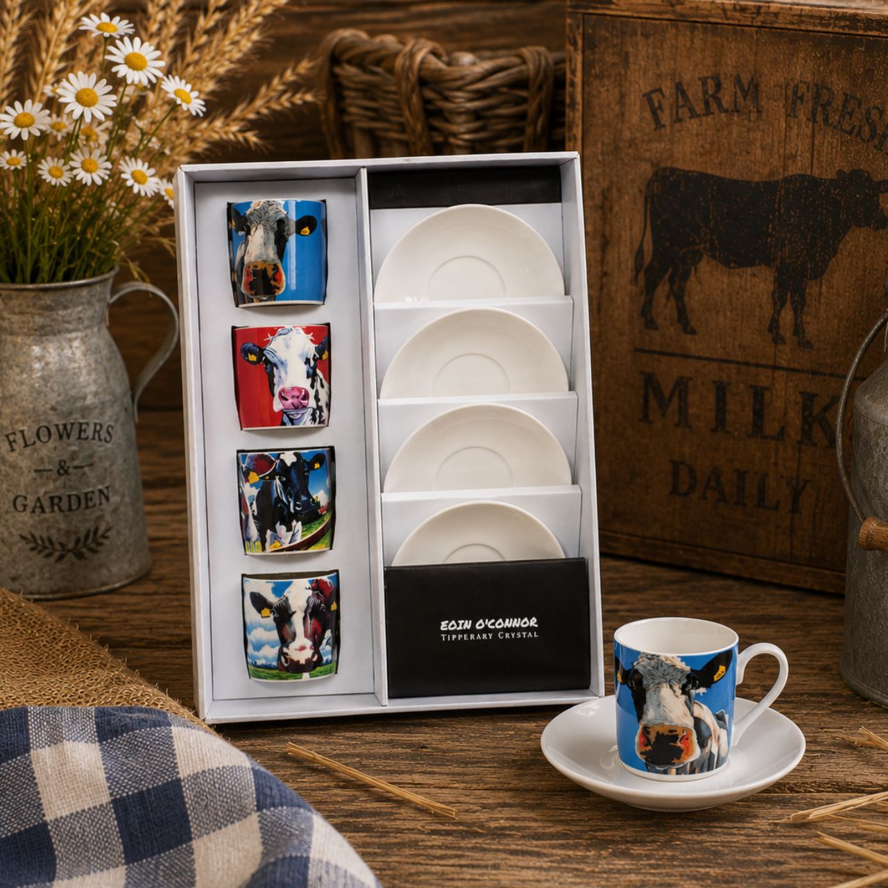 Tipperary Crystal in association with Irish Artist Eoin O Connor are delighted to present you our new Cafe Range. These high quality designs come wonderfully presented in funky rigid gift boxes... keepsakes in themselves! They make the perfect gifts for any occasion or a treat for yourself!!