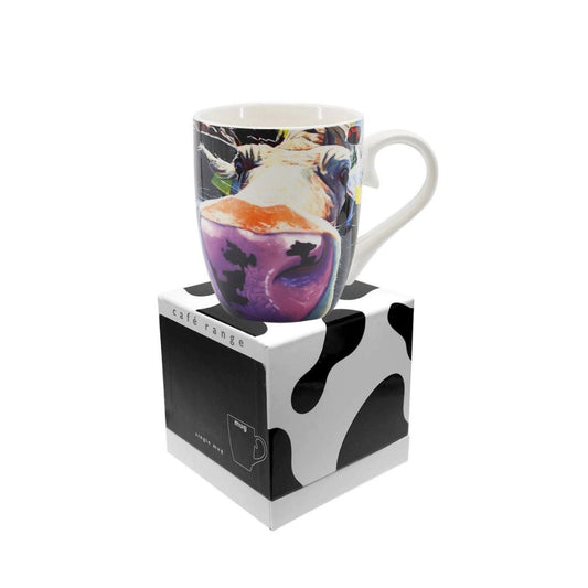 Eoin O'Connor 'Gridlock' artwork presented on a stylish Mug. 12 Oz Mug made of New Bone China. With curved handle to ensure you do not scald your fingers and presented in a Gift Box.