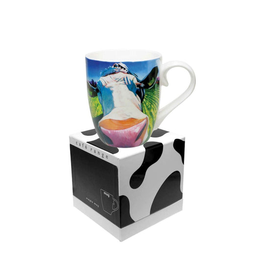 Eoin O'Connor 'The Mover and Shaker' artwork presented on a stylish Mug. 12 Oz Mug made of New Bone China. With curved handle to ensure you do not scald your fingers and presented in a Gift Box.