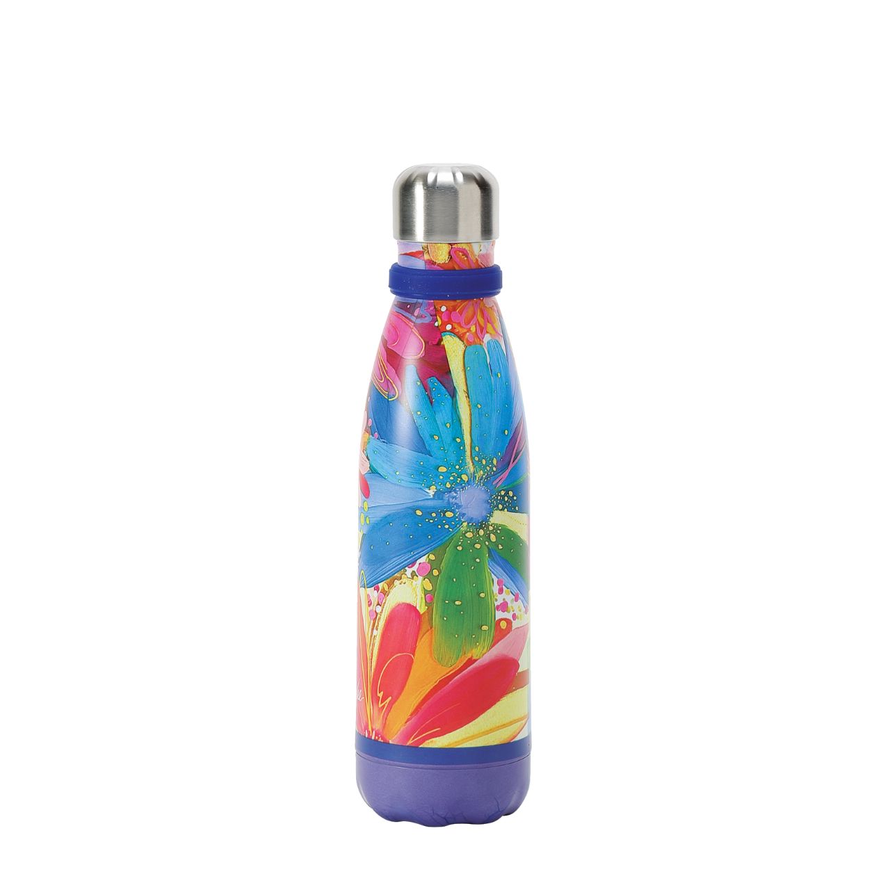 Etta Vee Jessi's Garden Water Bottle  Artist, designer and art influencer, Jessi Raulet, is known for her colourful and bold designs. This stainless steel water bottle features a wrap around design with colour blocked accents. The suede tassel is removeable for cleaning and this also comes in a gift box.