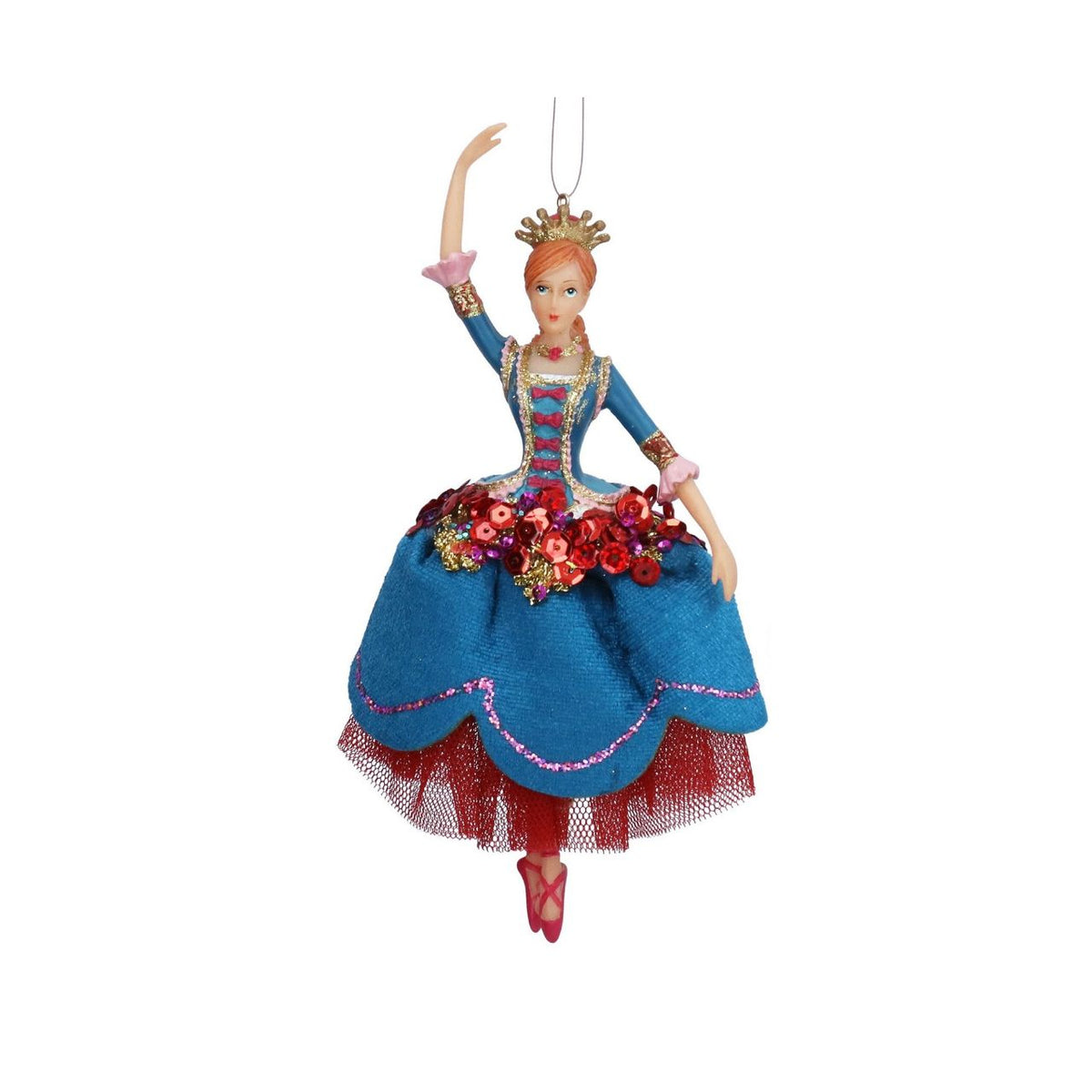 Bring festive elegance to your Christmas tree with this charming Gisela Graham Fabric Dancing Princess ornament. Featuring a graceful princess design crafted from premium resin and polyester blend, this hanging decoration captures the magic of the holiday season.