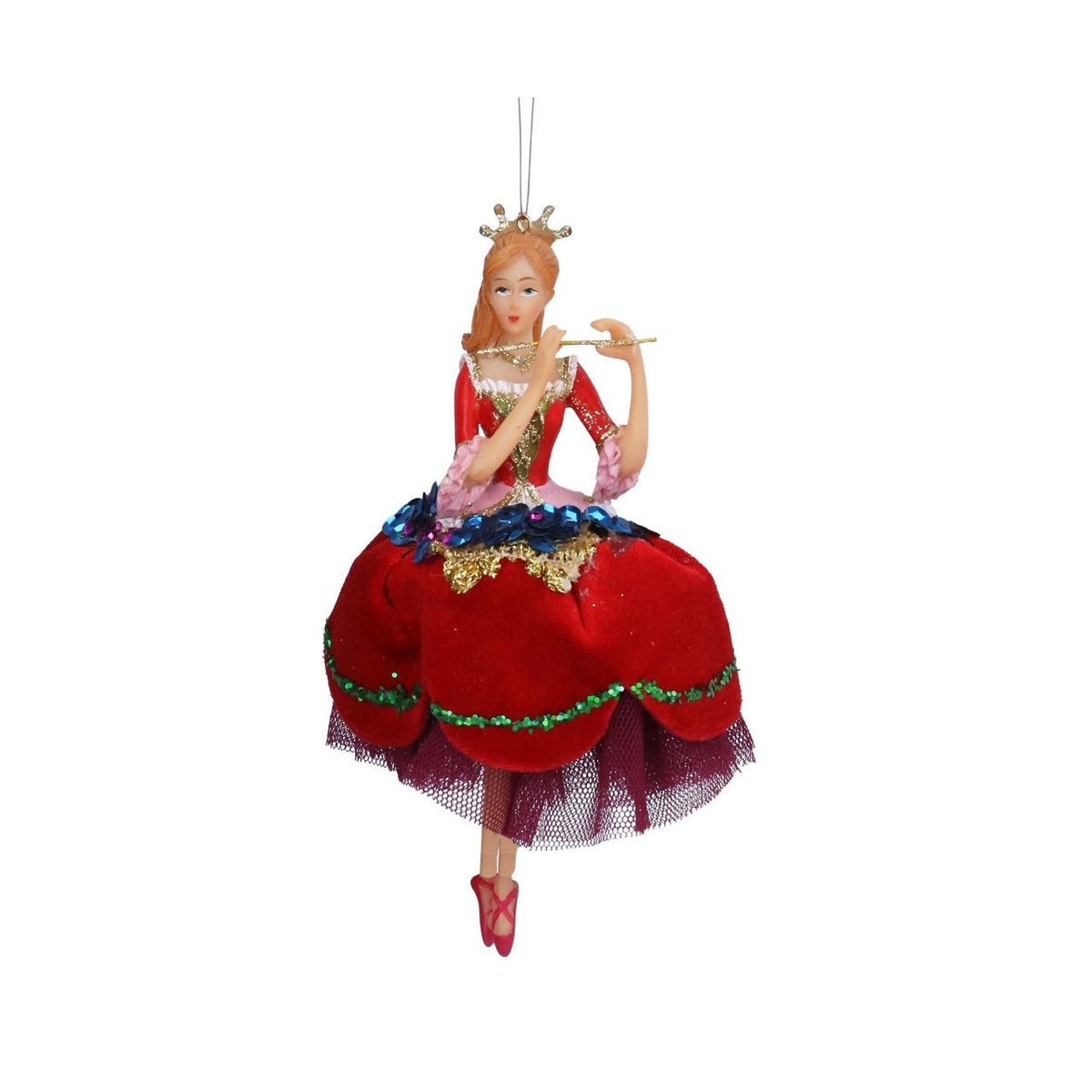 Bring festive elegance to your Christmas tree with this charming Gisela Graham Fabric Dancing Princess ornament. Featuring a graceful princess design crafted from premium resin and polyester blend, this hanging decoration captures the magic of the holiday season.