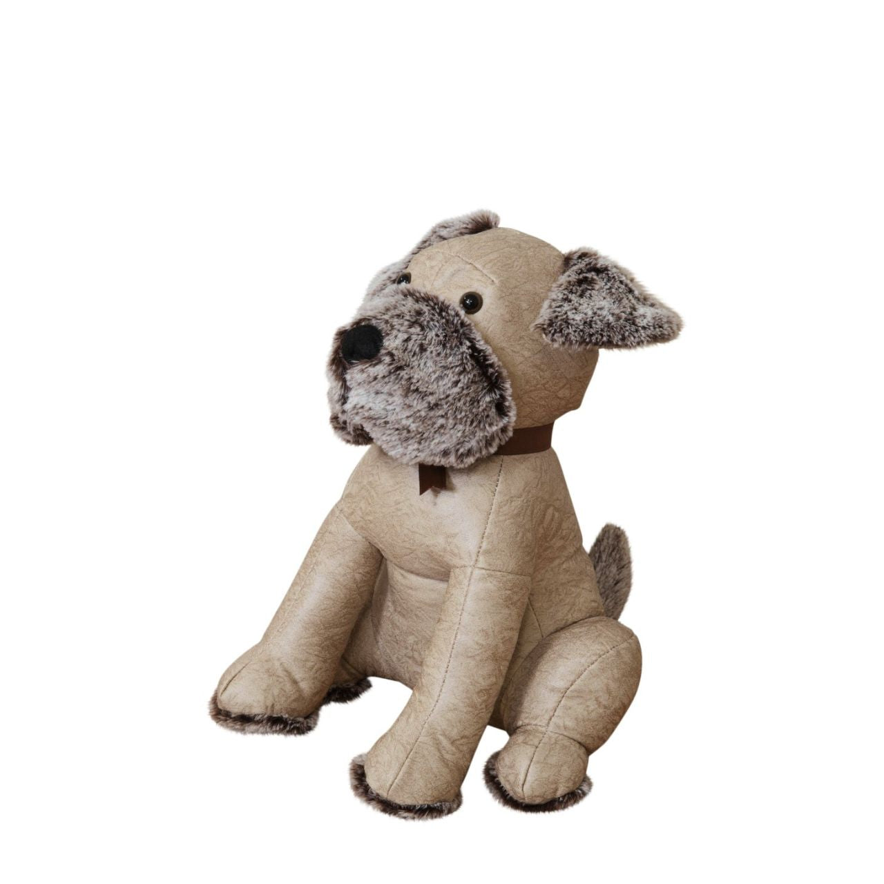 Bring some warmth and charm to any room with this distressed beige faux leather dog door stop. From the Nature Trail collection by HESTIA - bring some subtle Spring vitality to your home.