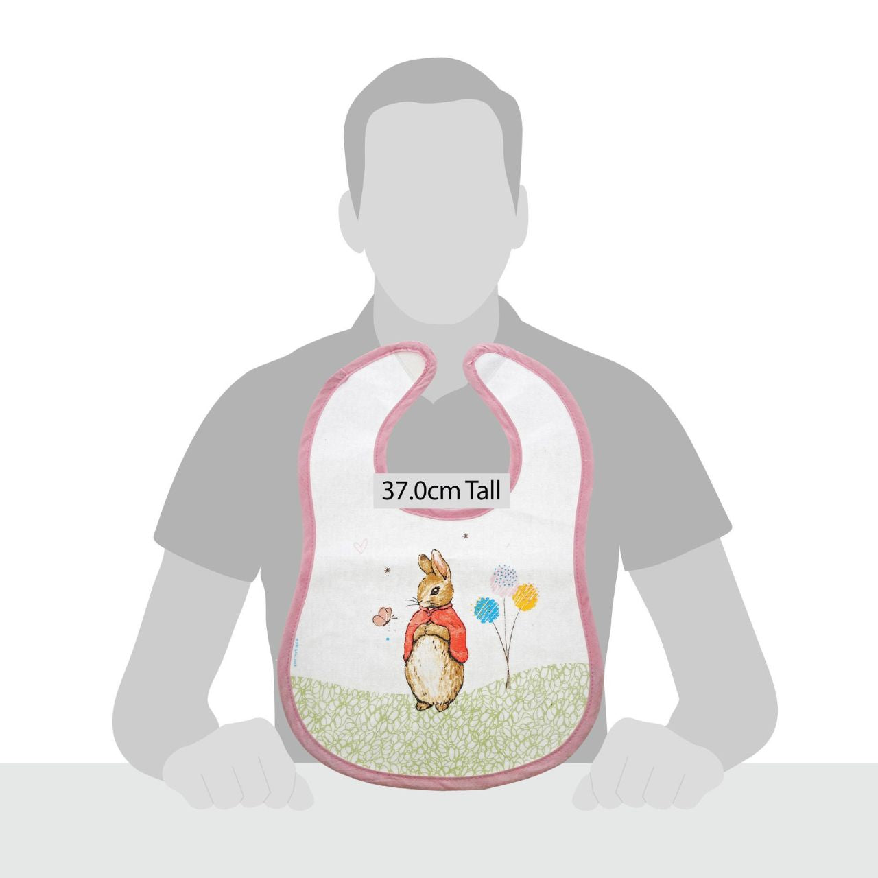 Beatrix Potter Flopsy Children’s Bib  Make mealtimes super fun with this beautiful Flopsy Bib. This is a fun and practical bib, has been perfectly detailed with original Flopsy illustrations, taken from the Beatrix Potter stories.