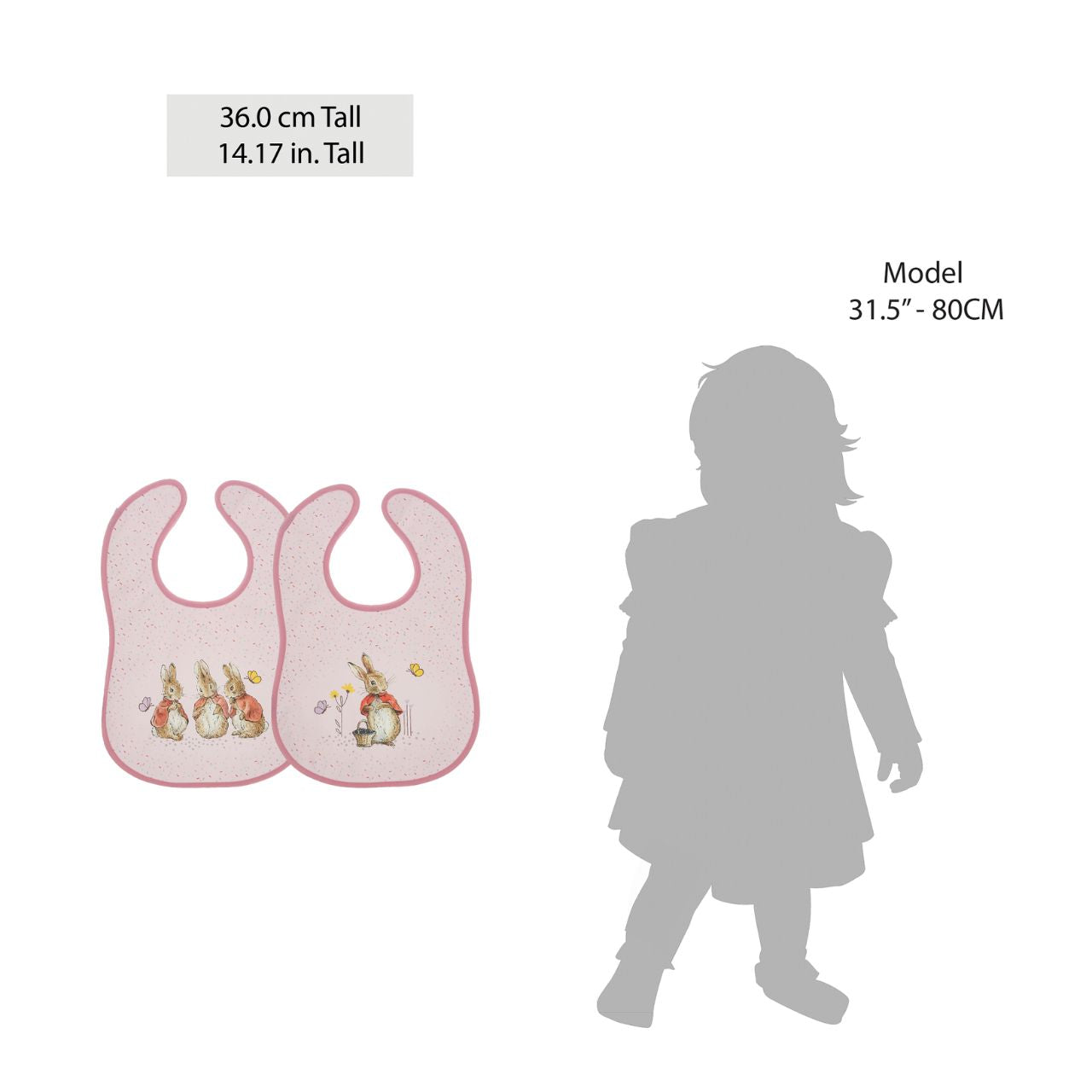 Introducing the delightful Flopsy Bunny Bib Set, inspired by the charming tales of Peter Rabbit and friends. This enchanting set of two bibs ensures mealtime is both stylish and mess-free. Crafted with super-soft, wipeable fabric, each bib features an easy hook & loop tape fastening for quick changes.