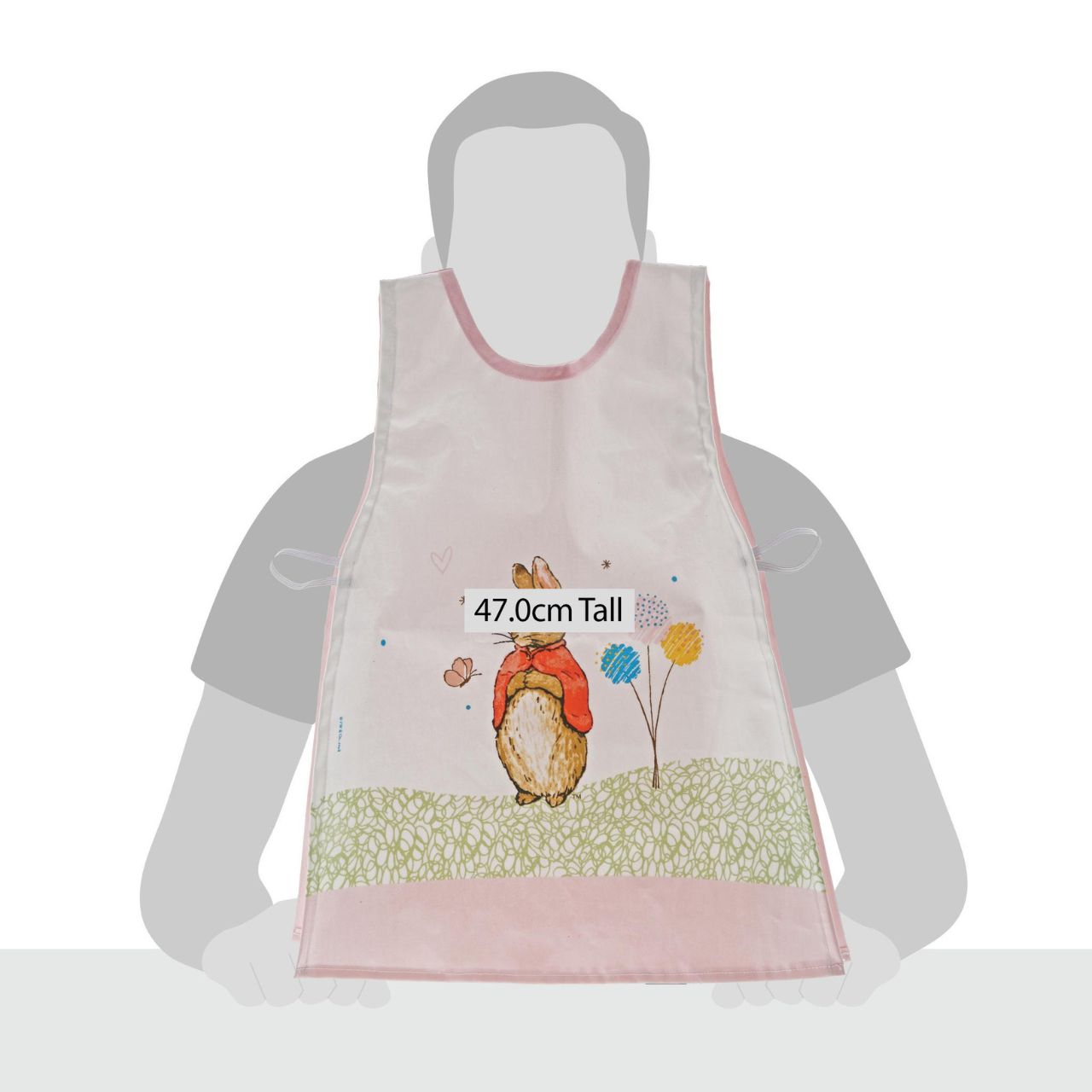 Beatrix Potter Flopsy Children's Tabard  This beautiful Flopsy double sided tabard is perfect for little ones who love baking, painting or generally getting into mischief and making a mess. They have a gloss laminated coating so are easy to wipe down.