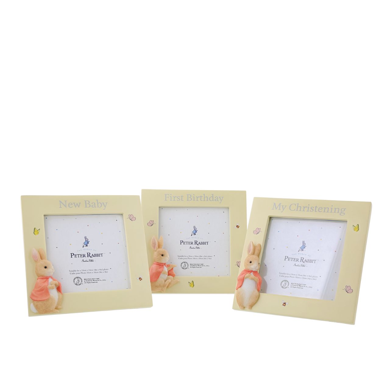 This charming Flopsy birthday photo frame is the perfect place to display a picture from a birthday celebration and is sure to earn a place of honour on a tabletop or mantel. Complete with original illustrations from the Beatrix Potter stories.