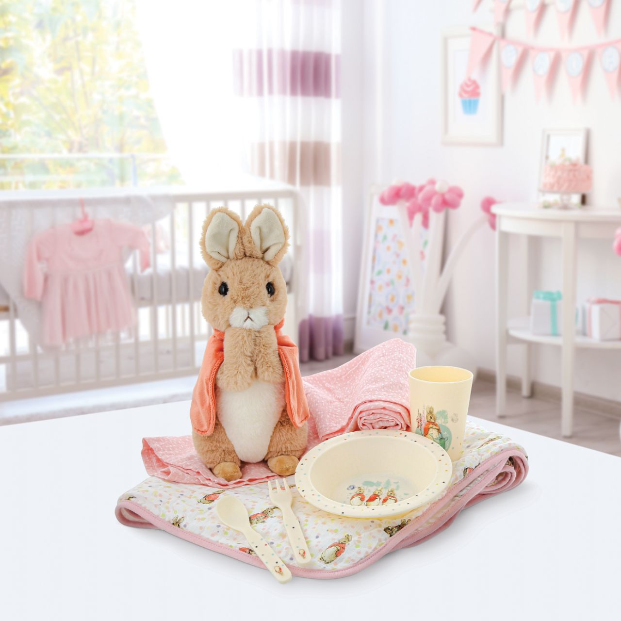 Beatrix Potter Flopsy Large  This Flopsy soft toy is made from beautifully soft fabric and is dressed in clothing exactly as illustrated by Beatrix Potter, with her signature red cape. The Peter Rabbit collection features the much loved characters from the Beatrix Potter books and this quality and authentic soft toy is sure to be adored for many years to come.