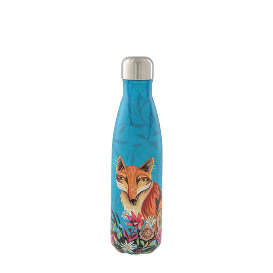 ﻿Michelle Allen Fox and Flowers Water Bottle  Our Fox and Flowers Reusable Water Bottle is made of high-quality, double-walled stainless steel. They are BPA-free and have a special spill-proof vacuum seal keeping your favourite beverage inside hot or cold for at least 12 hours and up to 24 hours.