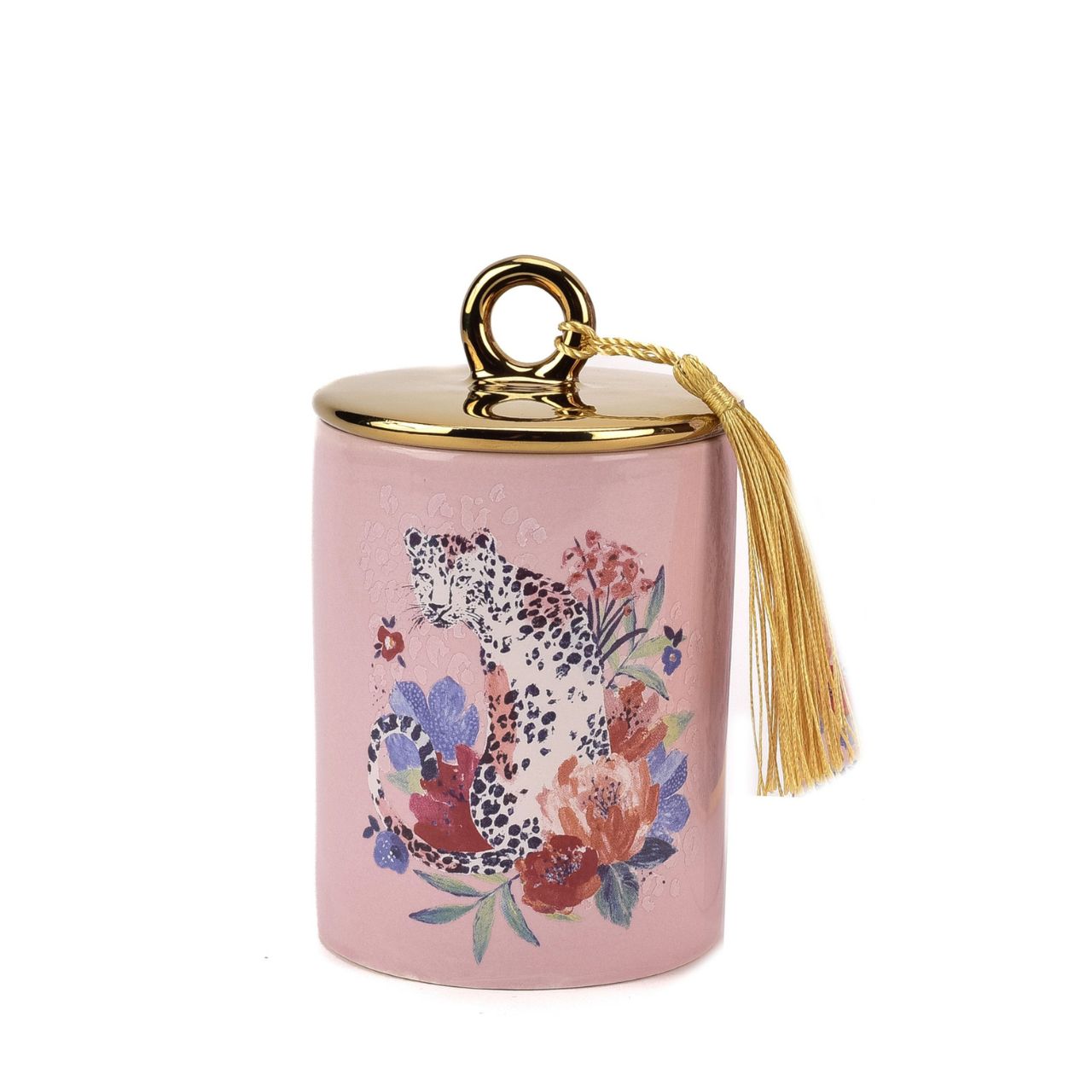 Candle Passionfruit & Lotus Blossom by Frida Big Cat 270g  This sweet-scented passionfruit and lotus blossom candle is the perfect gift for big cat lovers. Completed with a vibrant ceramic holder, this decorative item adds a fun feel to any home.