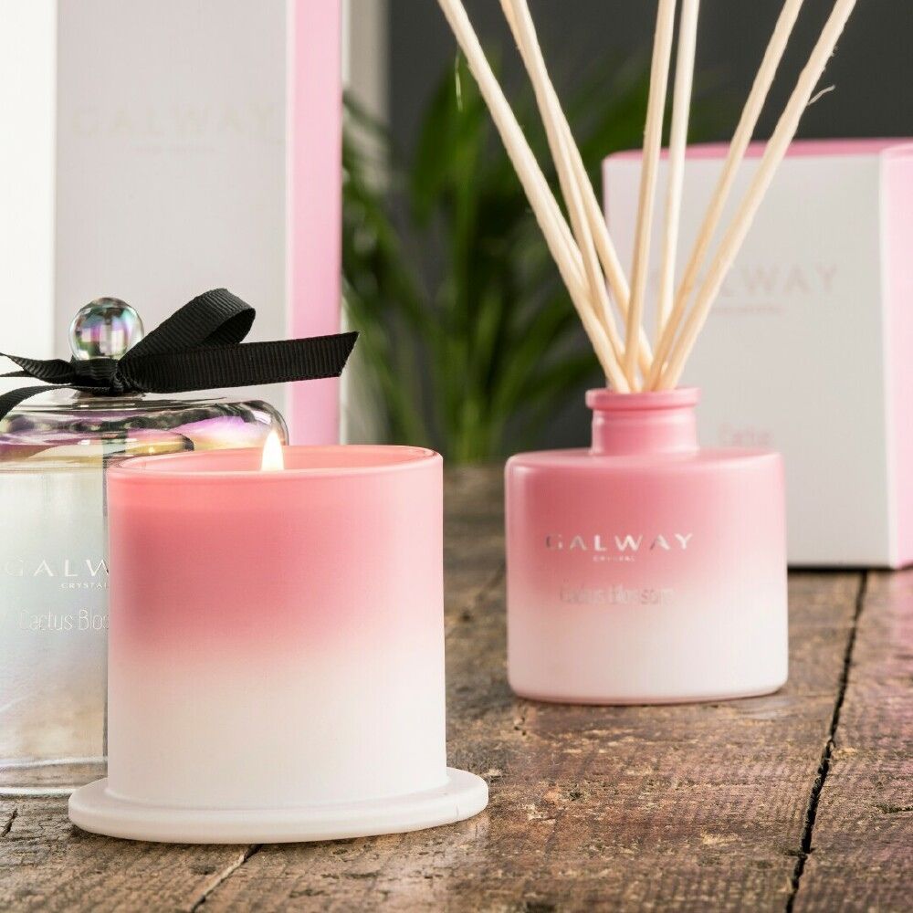 Cactus Blossom Diffuser by Galway Crystal  Candles & Diffusers make the perfect house warming present. Enjoy the beautiful scent of Cactus Blossom with hints of fruit; a mixture of vanilla and lemon.