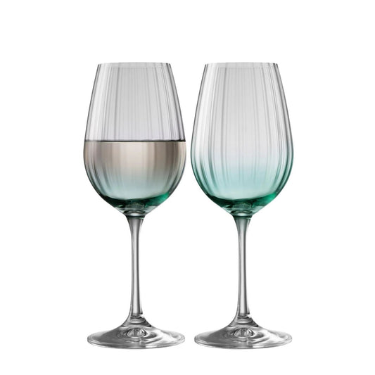 These beautifully crafted Galway Crystal wine glasses with an aqua coloured base are essential glasses for your home and are designed for fine wine lovers.