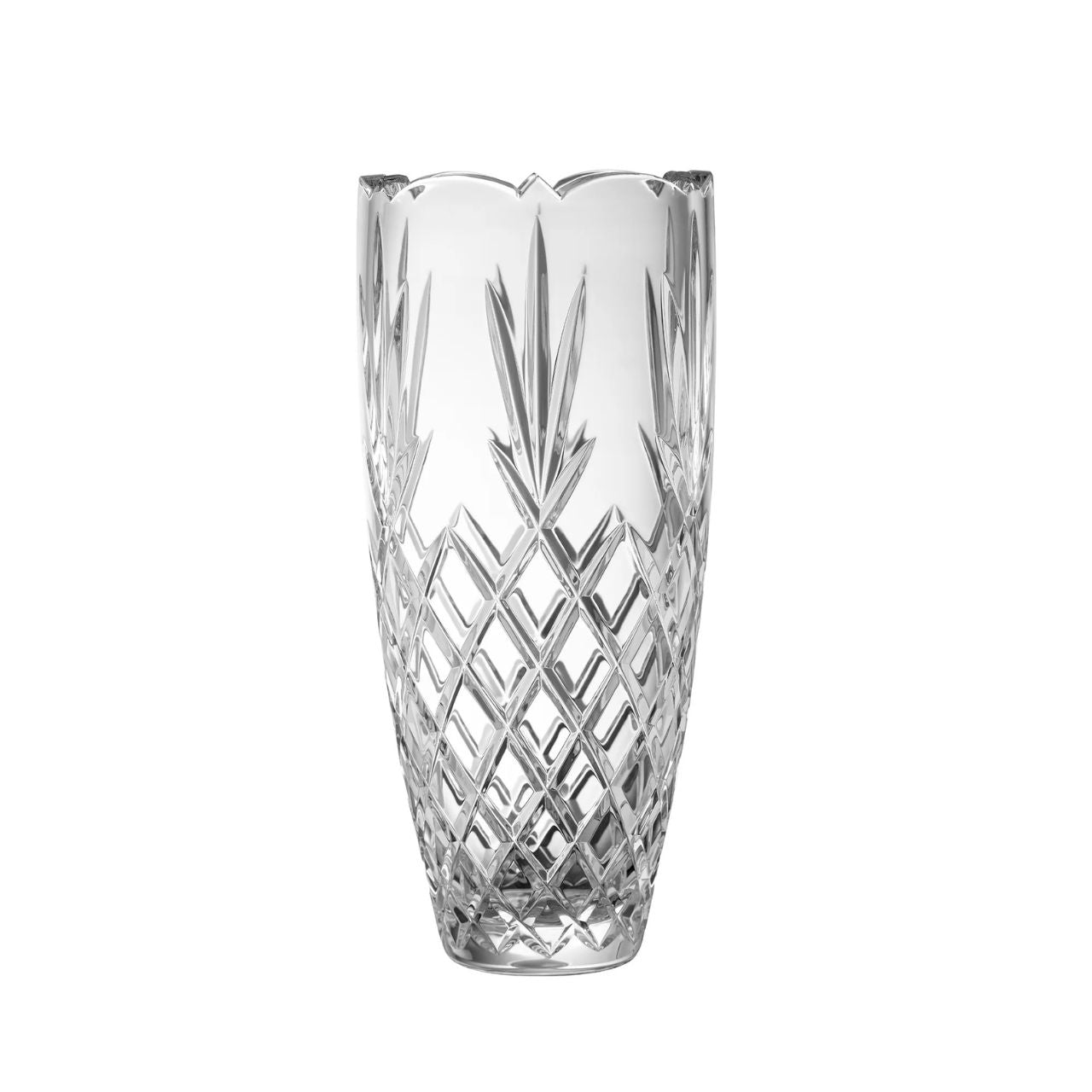 A tall cylinder shaped vase are ideal for long stemmed flowers such as your roses, lilies and sunflowers. Our Renmore 12" is simply stunning with its's heavy cut pattern which makes this a stand out piece.