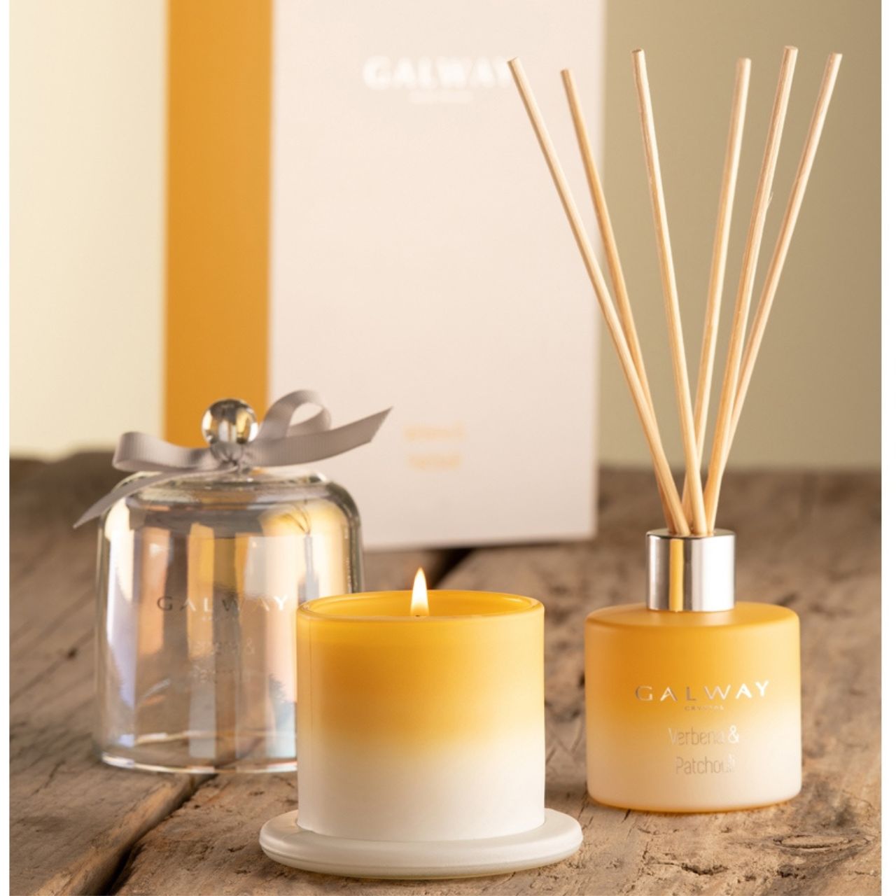 Verbena & Patchouli Diffuser by Galway Crystal  Transport yourself to a special place with the perfect fragrance for your home. Our Verbena & Patchouli scent will transform any room and will certainly set the right mood. Zesty citrus top notes of verbena & bergamot are paired with relaxing lavender.