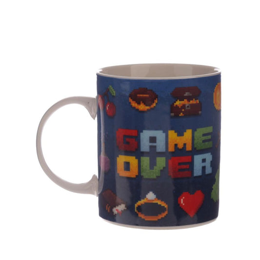 Game Over Porcelain Mug  This classic Game Over Porcelain Mug is perfect for gaming fans and mug collectors. Crafted from high-quality porcelain, it is guaranteed to be an extremely durable and long-lasting addition to any mug cabinet.
