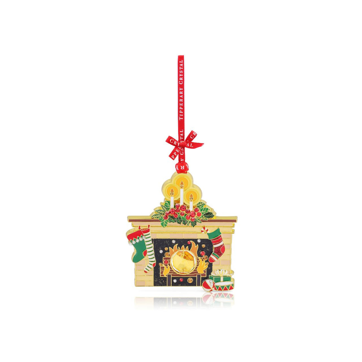 This Gem Christmas Decoration by Tipperary is a must-have for your holiday décor. Its intricate design features a festive fireplace, adding a touch of elegance to any room.