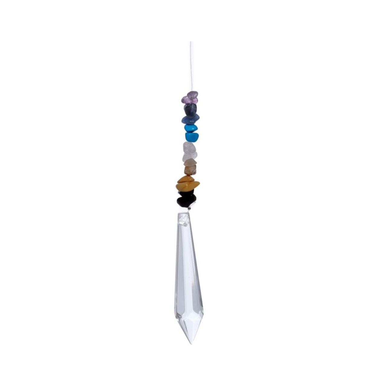Elevate your space with the Gemstone Crystal Chakra Suncatcher, a refined blend of natural gemstones designed to harmonize energy and enhance ambiance.