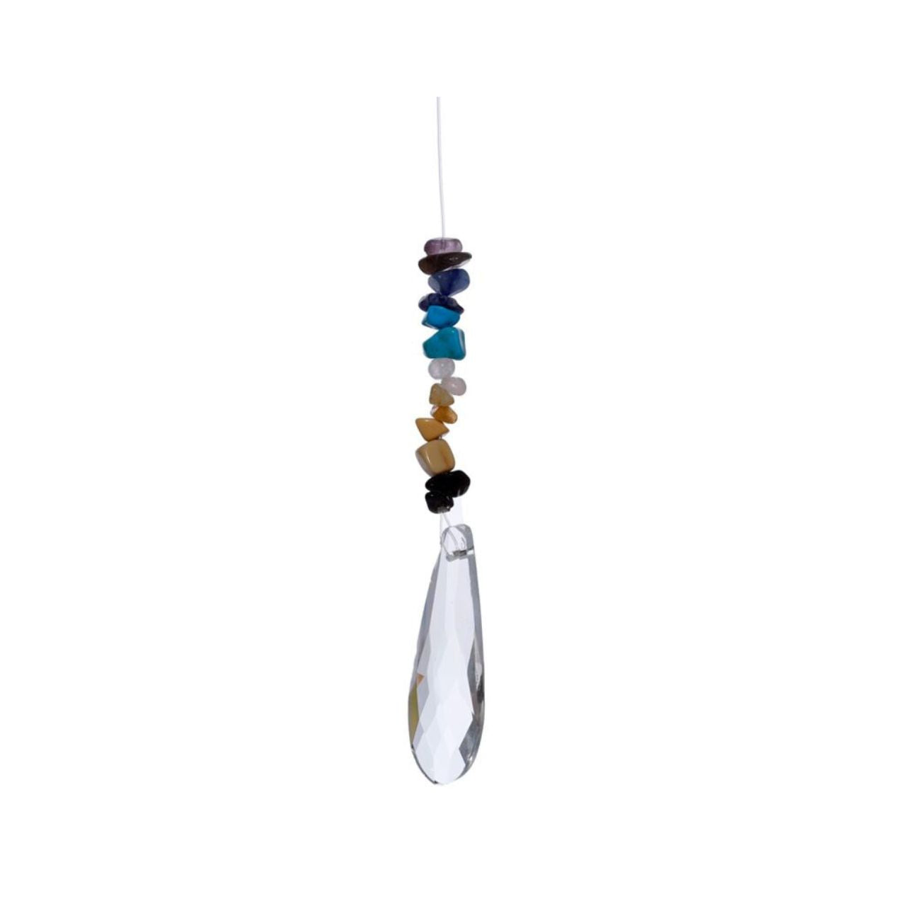 Elevate your space with the Gemstone Crystal Chakra Suncatcher, a refined blend of natural gemstones designed to harmonize energy and enhance ambiance.