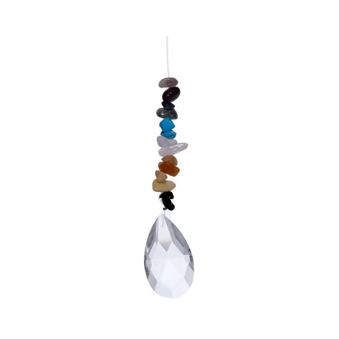Elevate your space with the Gemstone Crystal Chakra Suncatcher, a refined blend of natural gemstones designed to harmonize energy and enhance ambiance.