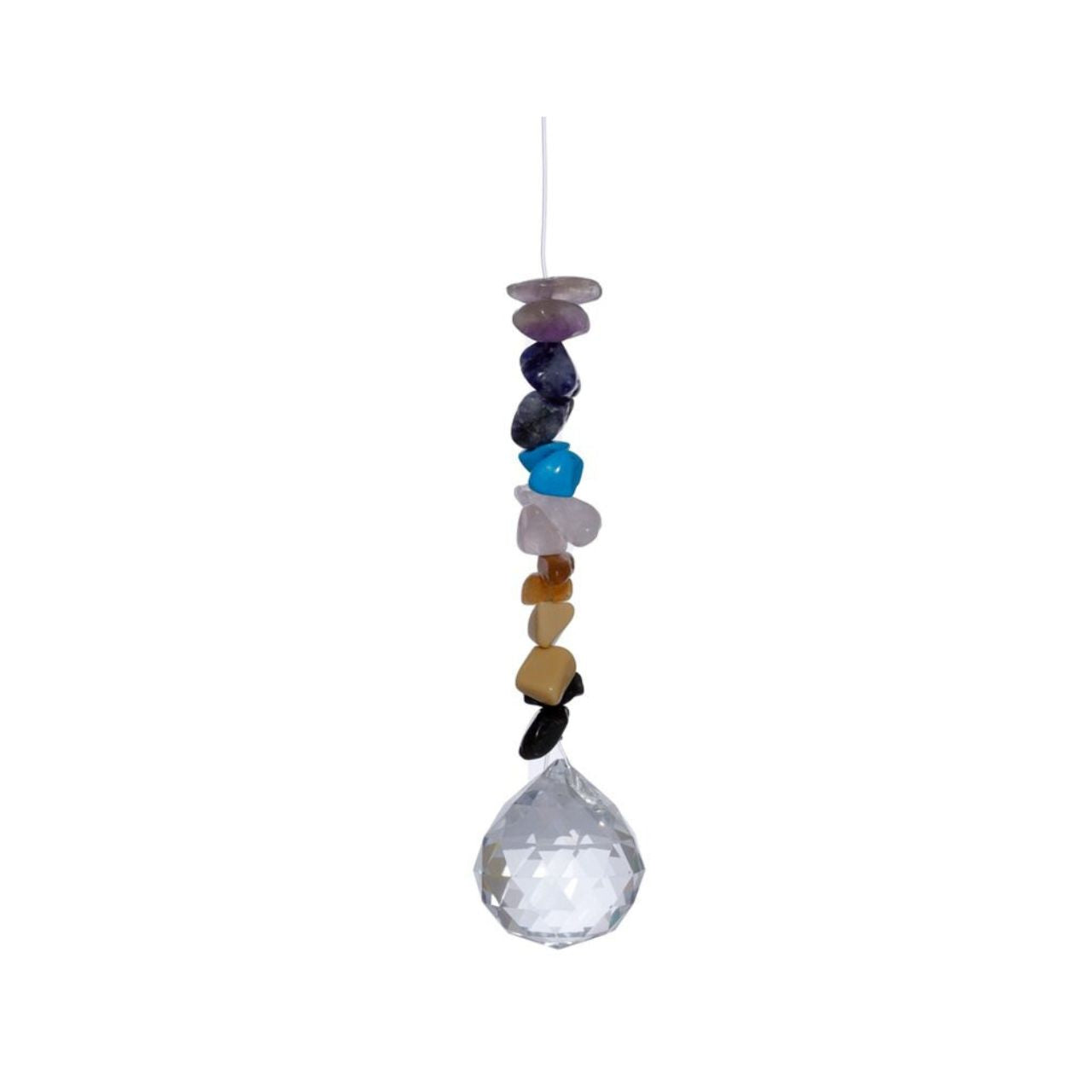 Elevate your space with the Gemstone Crystal Chakra Suncatcher, a refined blend of natural gemstones designed to harmonize energy and enhance ambiance.