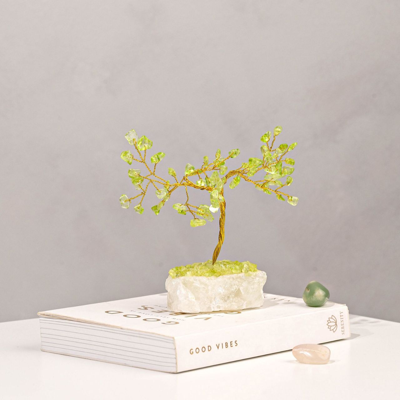 Gemstone Tree - Peridot  A miniature peridot gemstone tree from Serenity by SOPHIA.  This vivid gemstone tree radiates positive energy around living spaces.