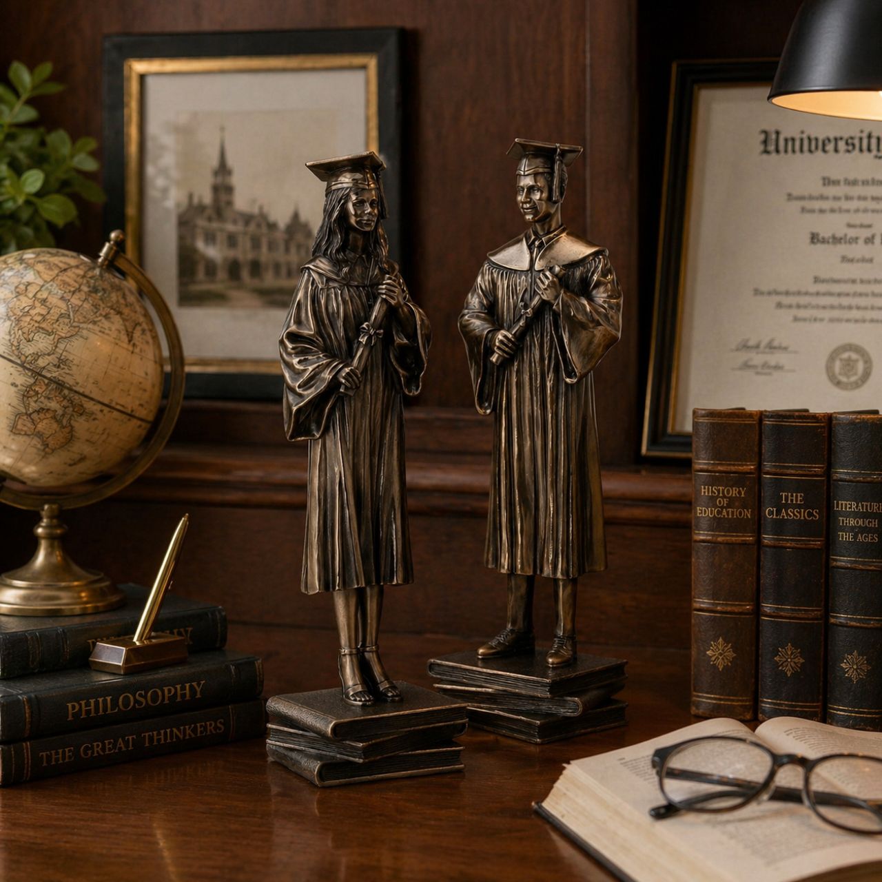 This stunning bronze figurine of a young man on his graduation day would make the perfect graduation gift.