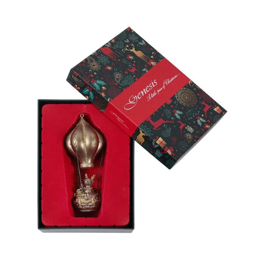 Hot Air Balloon Christmas Tree Ornament by Genesis  Gorgeous bronze coloured Christmas tree ornament by Genesis Ireland. With glittering gold accents, this ornament is sure to bring a sparkle to your Christmas décor.