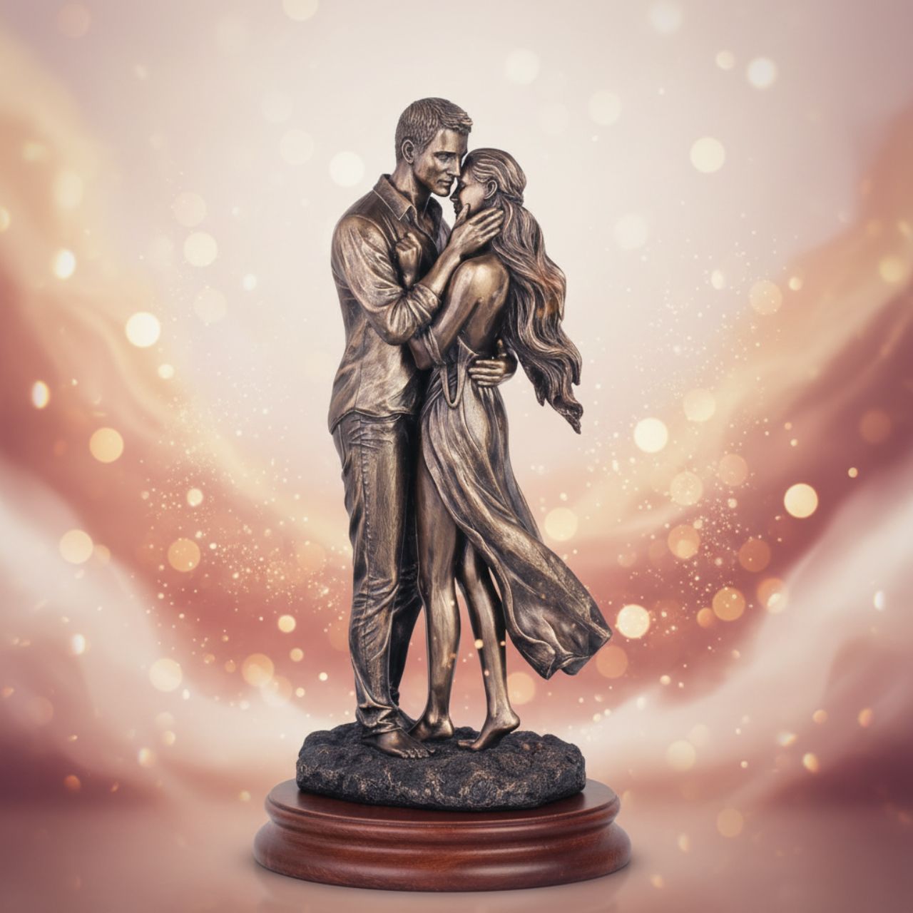 Beautifully modern couples embrace. Perfect for art lovers or for an occasional gift such as a wedding gift, or an engagement gift.