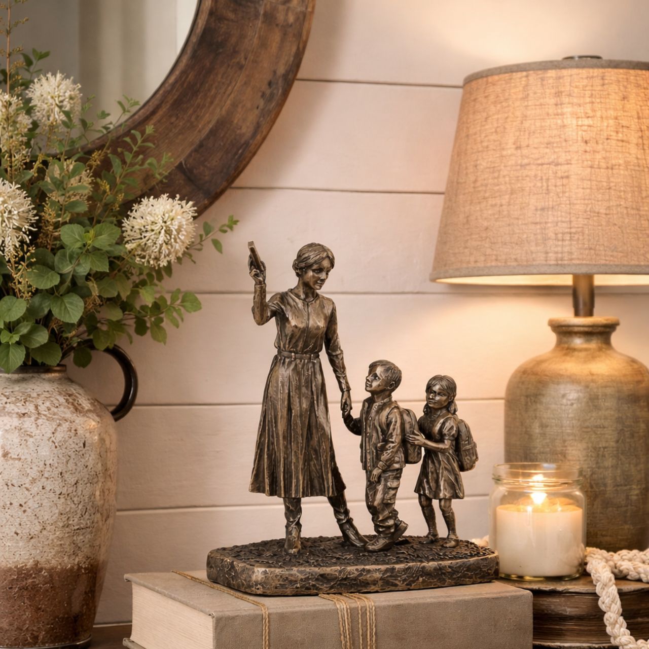 Honor the heart of education with this detailed teacher and children sculpture. Depicting a teacher leading young students, it’s the perfect appreciation gift for educators, graduations, or school displays.