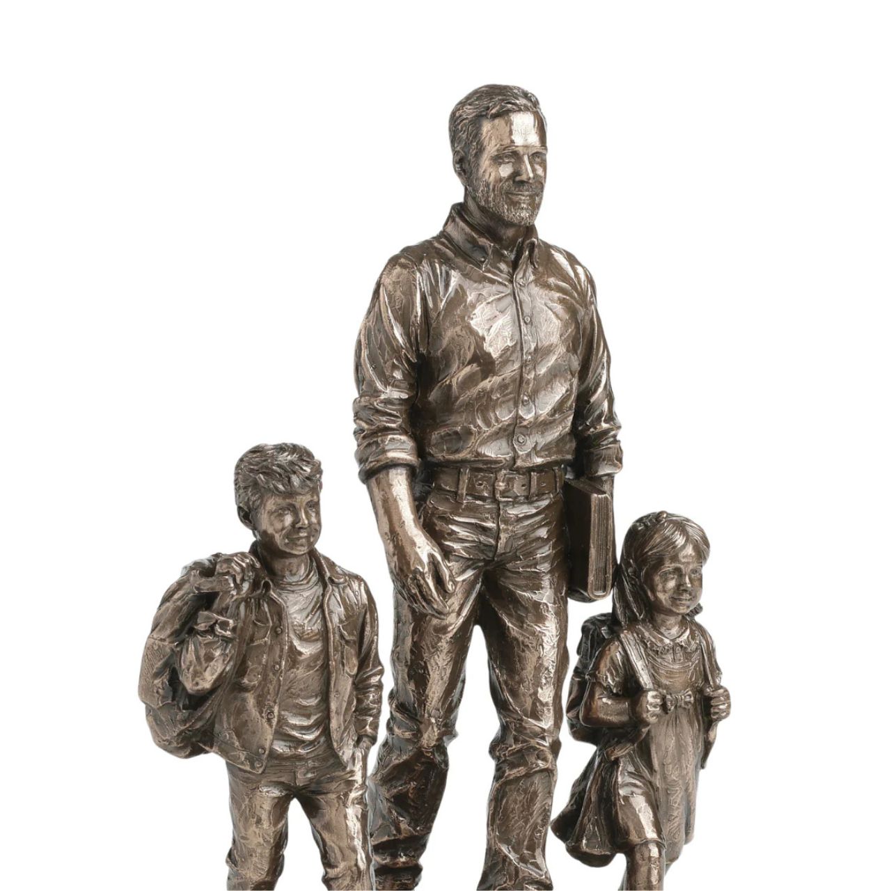 Celebrate fatherhood with this touching Father &amp; Children sculpture, showing a dad walking with his kids. Finished in an antique bronze tone, it’s a timeless gift for Father’s Day, birthdays, or family-themed décor.