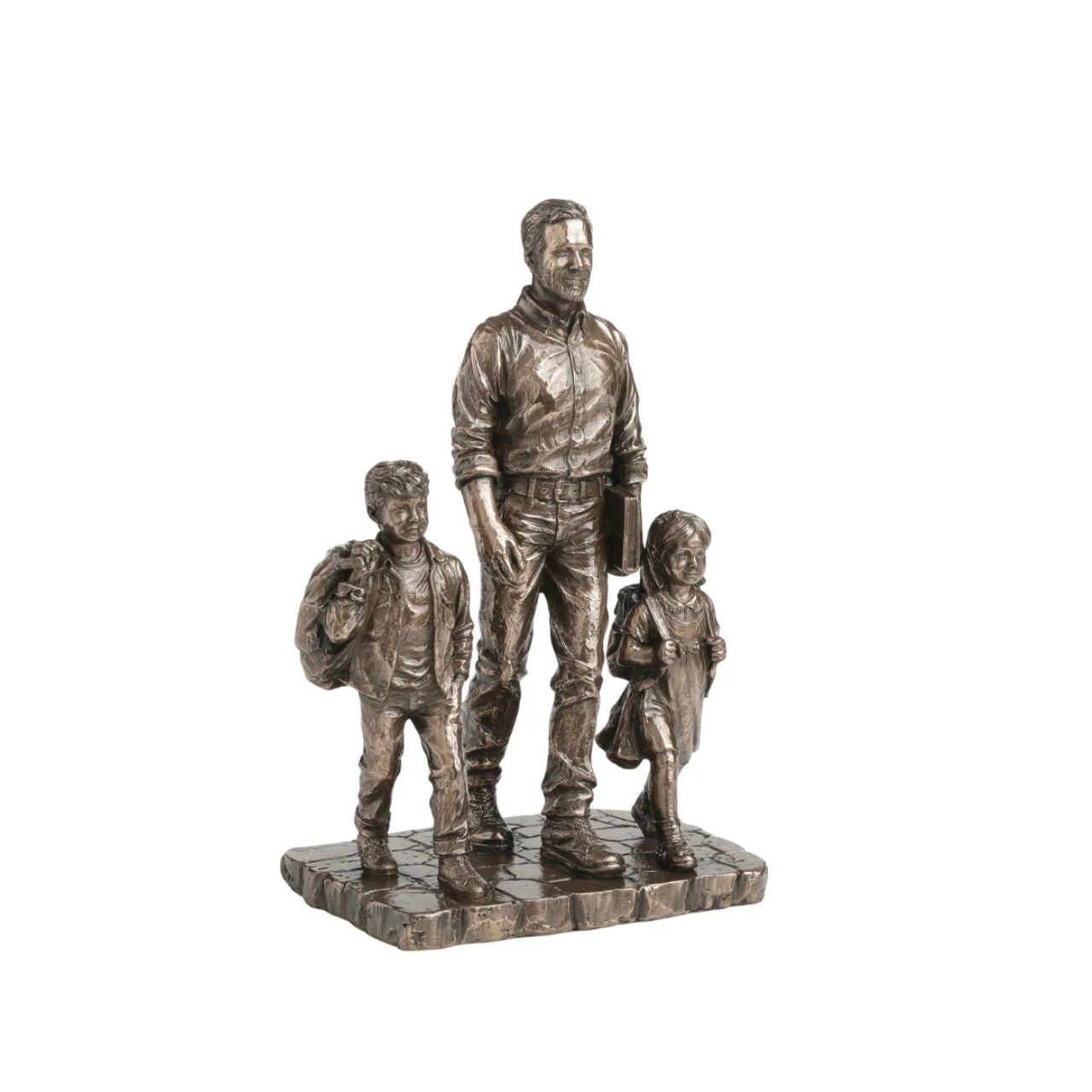 Celebrate fatherhood with this touching Father &amp; Children sculpture, showing a dad walking with his kids. Finished in an antique bronze tone, it’s a timeless gift for Father’s Day, birthdays, or family-themed décor.