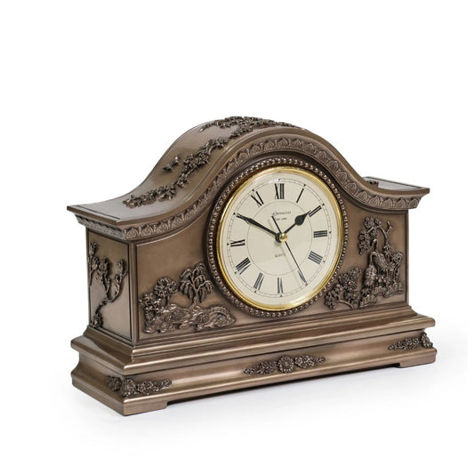 Indulge in the timeless allure of the Genesis Fine Arts Exquisite Oriental Mantle Clock an embodiment of refined elegance and meticulous craftsmanship.