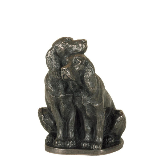 Genesis Pair of Spaniels  A beautiful piece of bronze sculpture depicting a pair of Spaniels  Genesis Fine Arts has evolved into a much loved and world famous Irish brand to produce a striking range of handcrafted cold cast bronze sculptures.