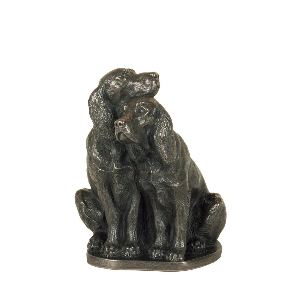 Pair of Spaniels sculpture by Genesis Ireland. Bronze coloured and beautifully crafted. this is the perfect gift for the dog lover in your life.