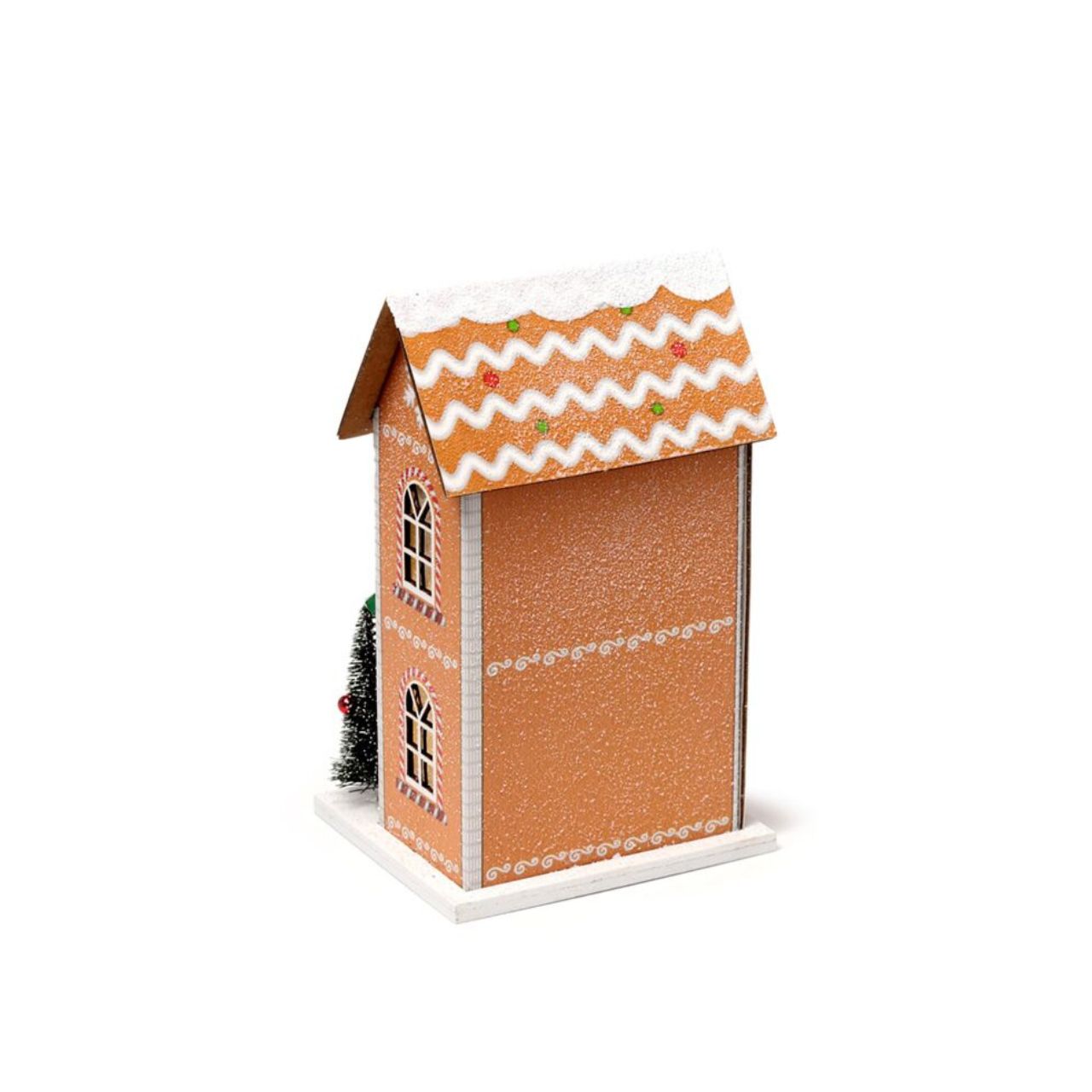 The Gingerbread Toy Shoppe Christmas House LED Decoration brings elegant holiday charm to your home. Featuring warm LED lighting, this finely detailed piece captures the nostalgic spirit of a festive toy shoppe, perfect for creating a refined seasonal ambiance.