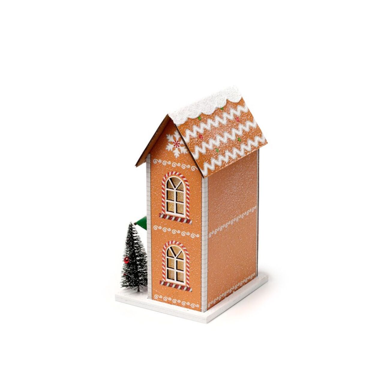 The Gingerbread Toy Shoppe Christmas House LED Decoration brings elegant holiday charm to your home. Featuring warm LED lighting, this finely detailed piece captures the nostalgic spirit of a festive toy shoppe, perfect for creating a refined seasonal ambiance.