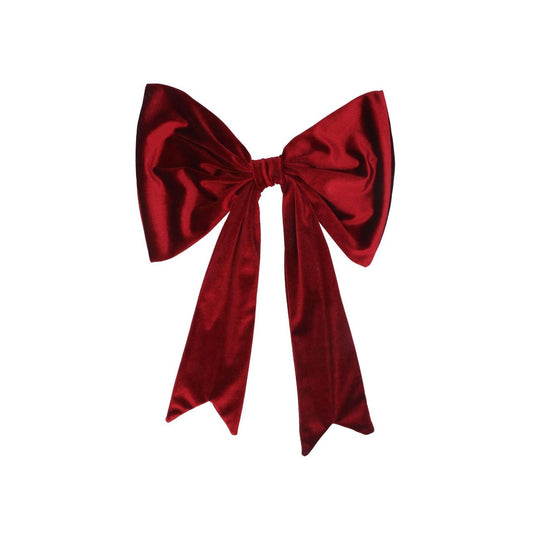 Elegant burgundy velvet bow from Gisela Graham, perfect for adding festive charm to your Christmas décor. This luxurious seasonal decoration features rich jewel-tone burgundy fabric that complements any holiday colour scheme.