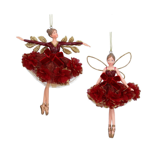 Bring festive elegance to your tree with this enchanting Gisela Graham Burgundy Floribunda Fairy Hanging Ornament. Crafted in rich burgundy tones, this delicate fairy design captures the magic of the season with its intricate floral details and graceful silhouette.