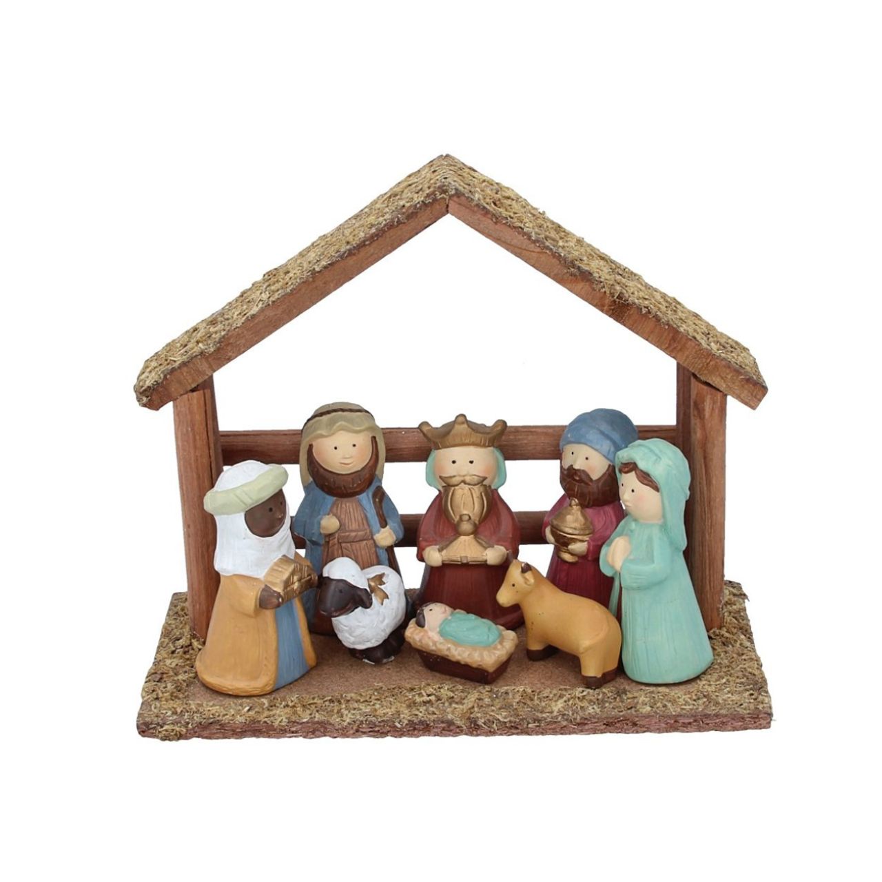 This delicate ceramic nativity set by Gisela Graham captures the charm and reverence of the traditional Christmas story.