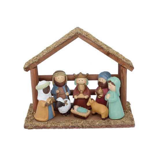 This delicate ceramic nativity set by Gisela Graham captures the charm and reverence of the traditional Christmas story.