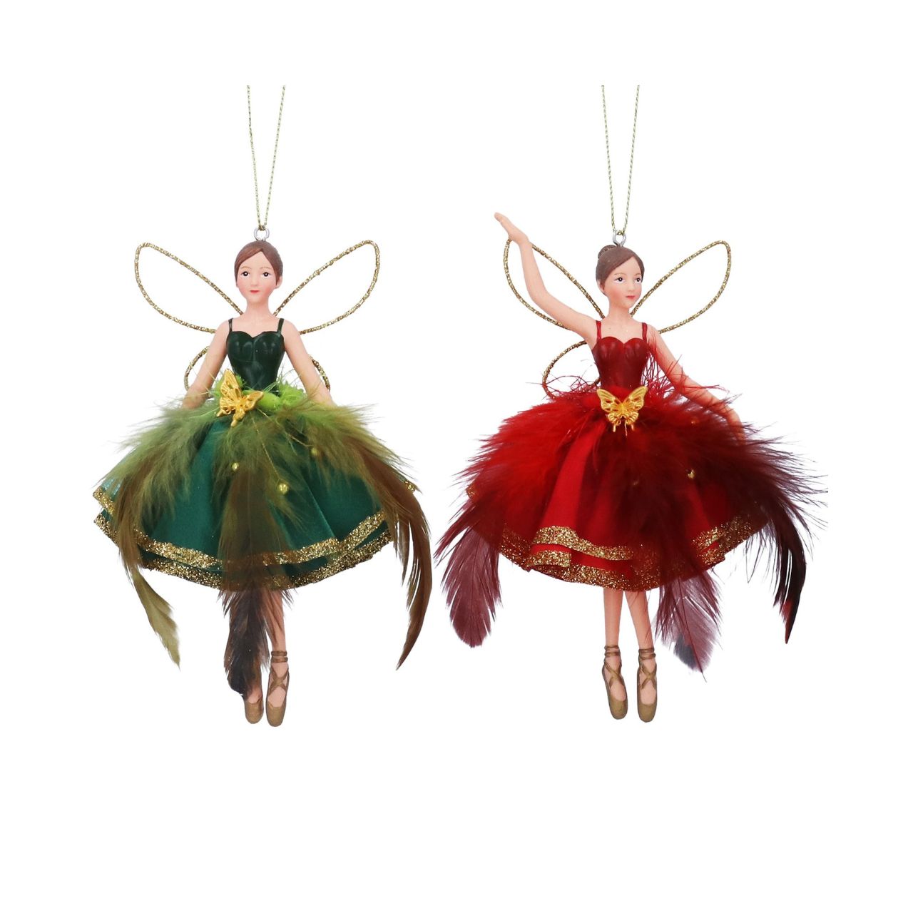 The Gisela Graham Christmas Feather Fairy brings an elegant touch to your holiday décor. Crafted with delicate feathers and intricate detailing, this hanging ornament adds a refined, ethereal charm to your Christmas tree. Its lightweight design ensures effortless placement, while its timeless beauty enhances any festive setting with grace and sophistication.