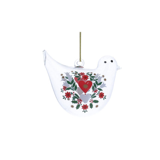 Elevate your holiday décor with the Gisela Graham Christmas Glass Clear Alpine Bird Hanging Ornament. Crafted with delicate clear glass, this elegant bird ornament adds a refined touch to your Christmas tree or festive display.