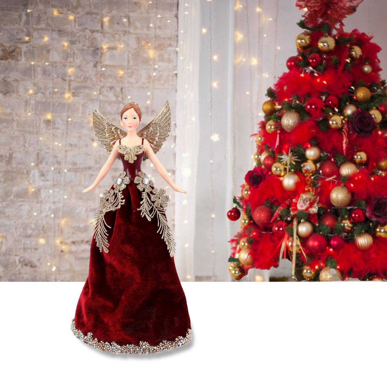 Gisela Graham Christmas Tree Topper Luxury Burgundy Velvet Fairy Ornaments  Browse our beautiful range of luxury Christmas tree decorations, baubles & ornaments for your tree this Christmas.