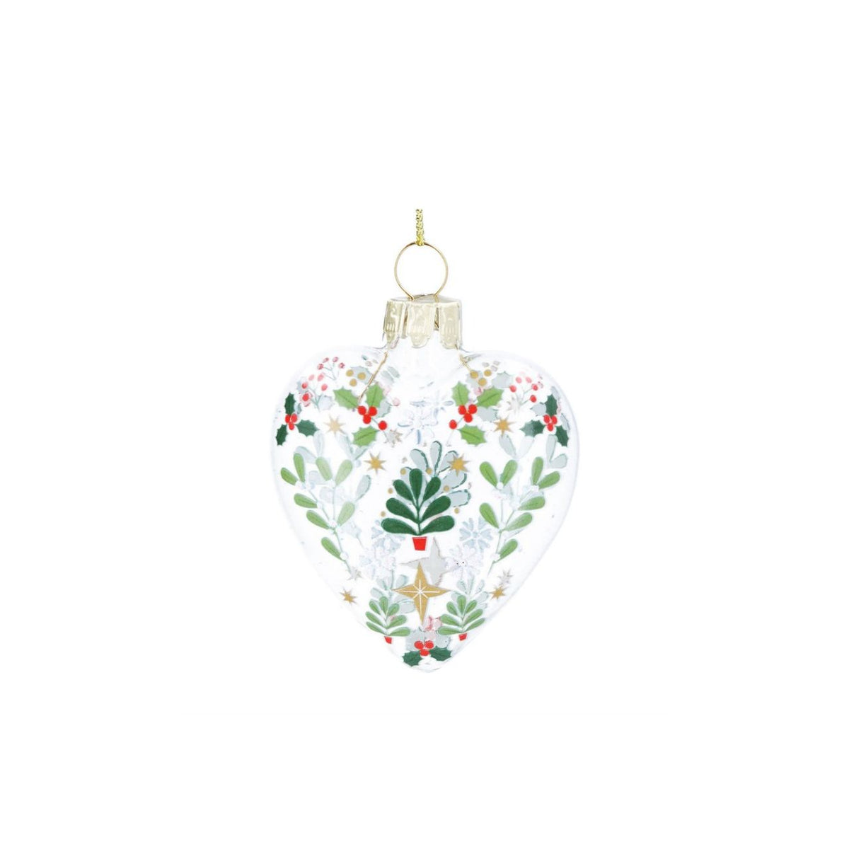 Bring Alpine charm to your Christmas tree with this elegant clear glass heart bauble from Gisela Graham. Hand-crafted from 100% glass, this delicate ornament features a timeless heart shape that catches the light beautifully.