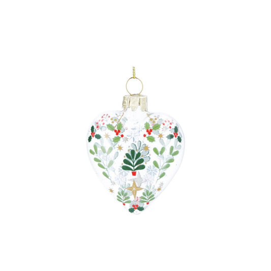 Bring Alpine charm to your Christmas tree with this elegant clear glass heart bauble from Gisela Graham. Hand-crafted from 100% glass, this delicate ornament features a timeless heart shape that catches the light beautifully.