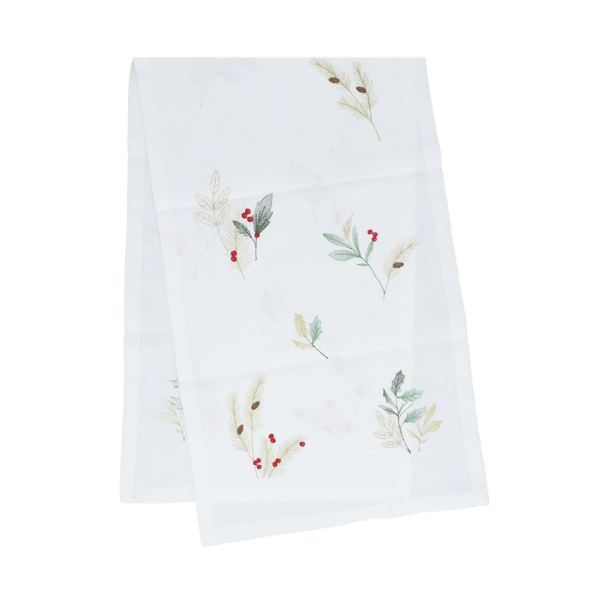 Elevate your festive table setting with this elegant Gisela Graham Embroidered Sprigs Christmas Table Runner. Featuring delicate embroidered details, this seasonal piece brings sophistication and holiday charm to any dining space.