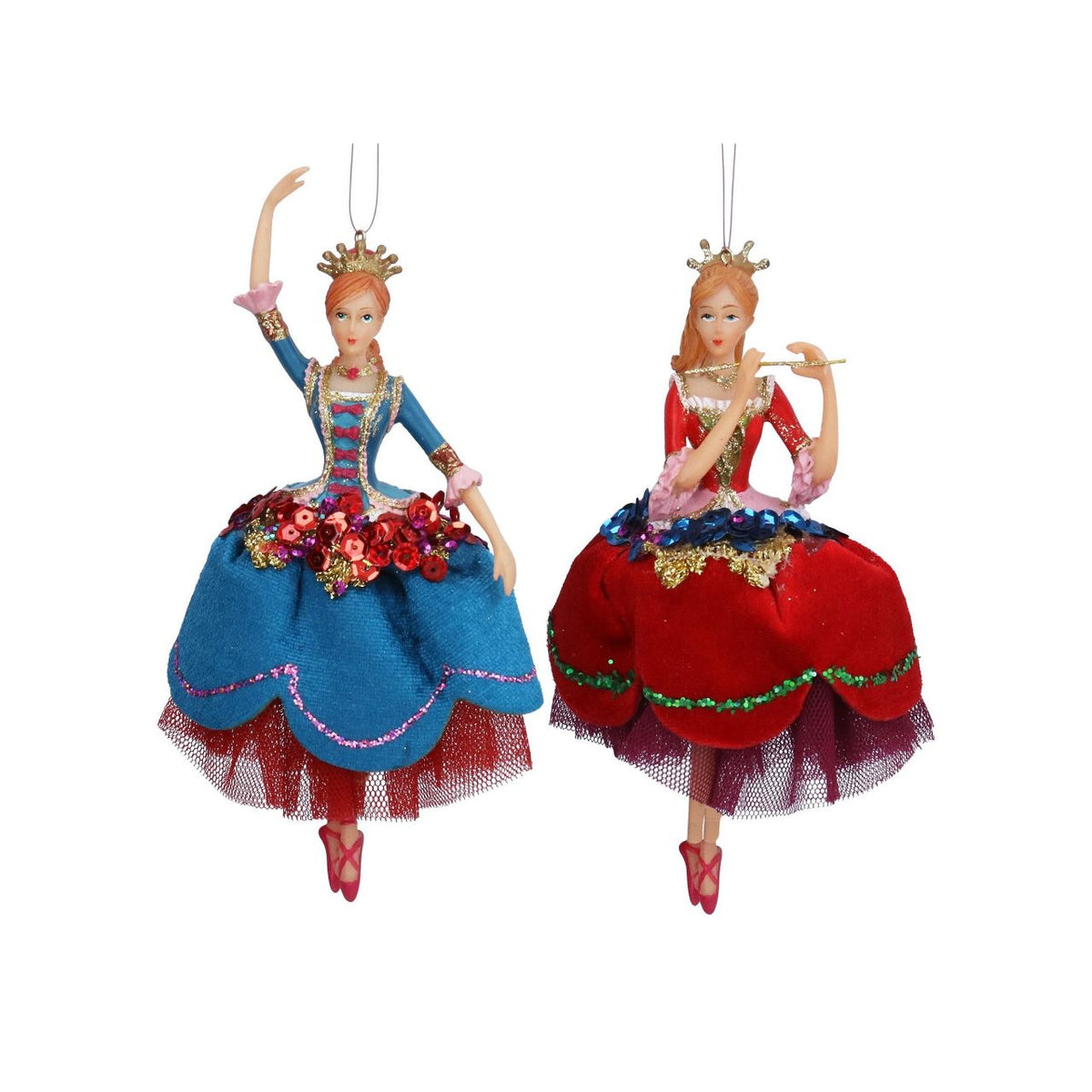 Bring festive elegance to your Christmas tree with this charming Gisela Graham Fabric Dancing Princess ornament. Featuring a graceful princess design crafted from premium resin and polyester blend, this hanging decoration captures the magic of the holiday season.