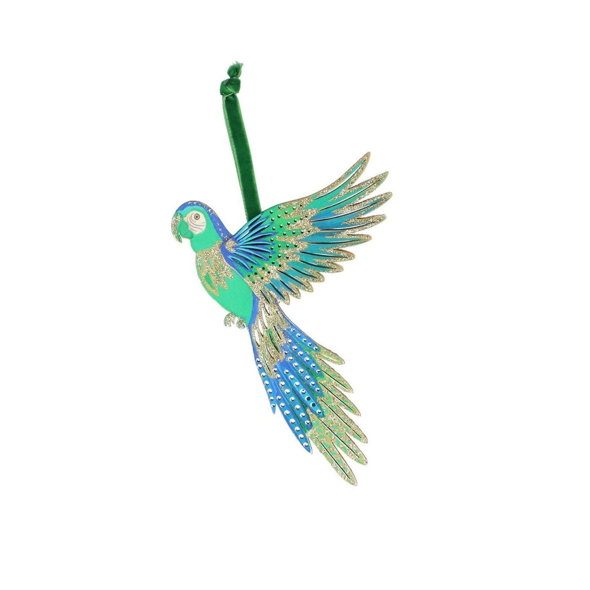 Bring whimsical charm to your tree with this delightful Gisela Graham Fantasia Parrot Christmas Hanging Ornament. Crafted from quality plywood with elegant gold trimming, this playful parrot features vibrant colour options—choose from rich green, festive red, or regal purple to match your holiday décor.