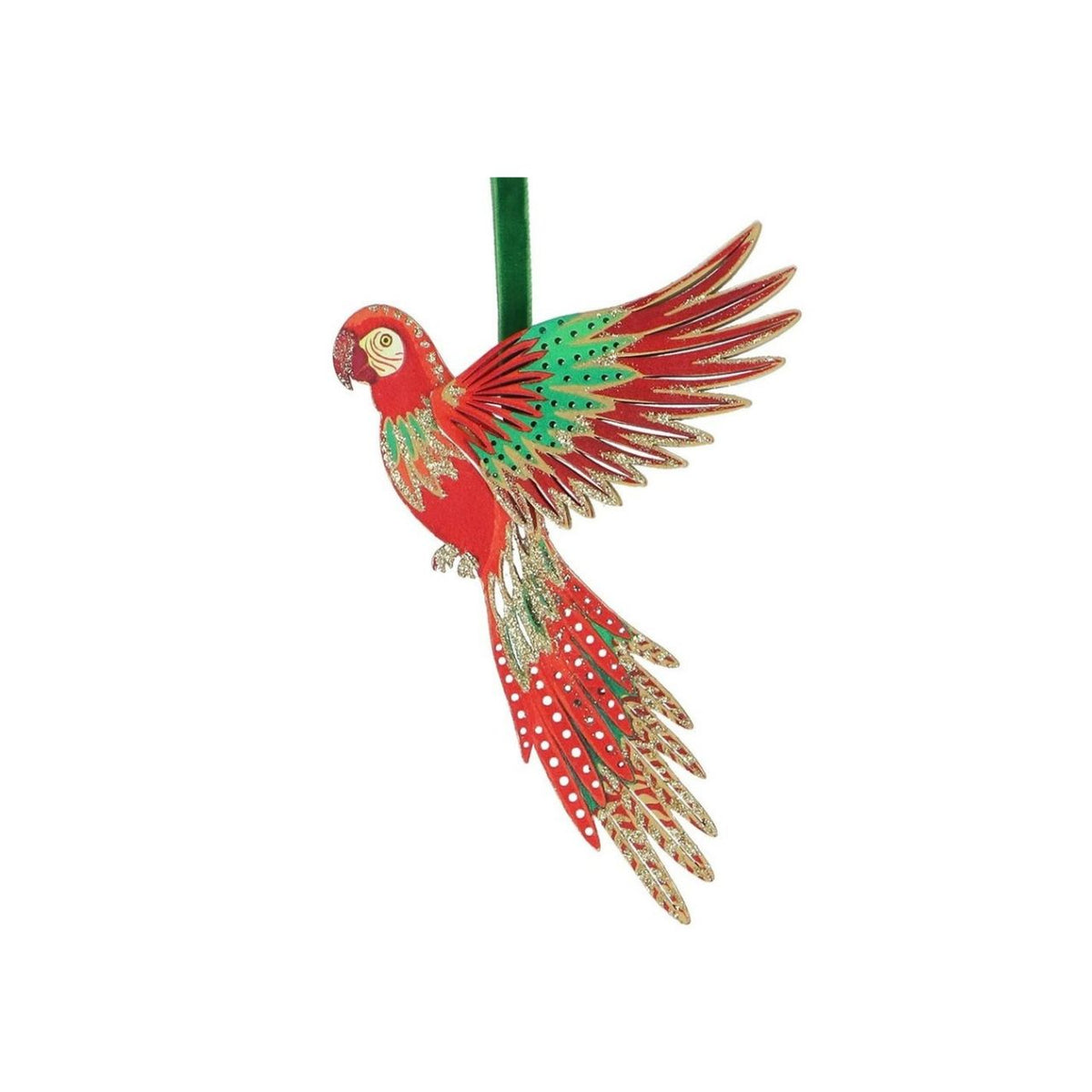 Bring whimsical charm to your tree with this delightful Gisela Graham Fantasia Parrot Christmas Hanging Ornament. Crafted from quality plywood with elegant gold trimming, this playful parrot features vibrant colour options—choose from rich green, festive red, or regal purple to match your holiday décor.